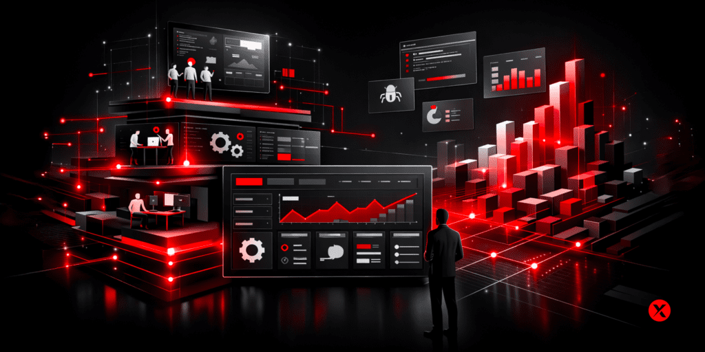 Illustration representing scalable engineering workflows supported by a digital engineering platform